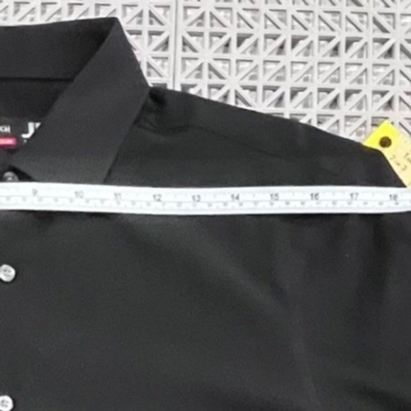 J. Ferrar Dress Shirt Mens Medium 15-15.5 Black Stretch Slim Fit Long Sleeve - Picture 8 of 10